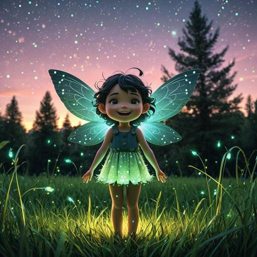 Glowing Forest Sprite in Lush Meadow