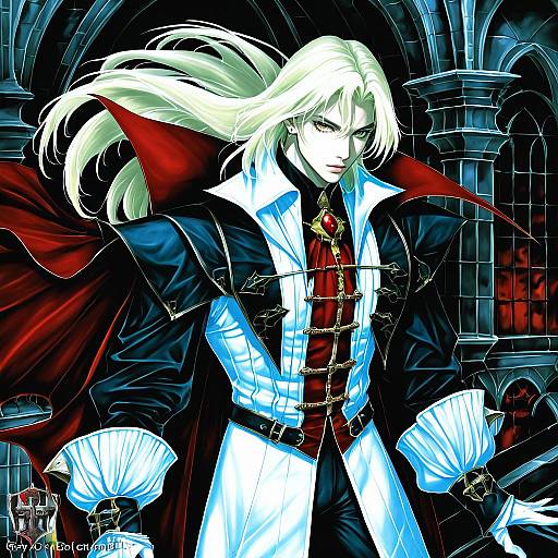 Illustration of Alucard (castlevania), castlevania (series) in the style of Yadokari genpachirou