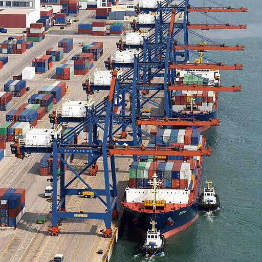 Vector Satellite View of Industrial Port