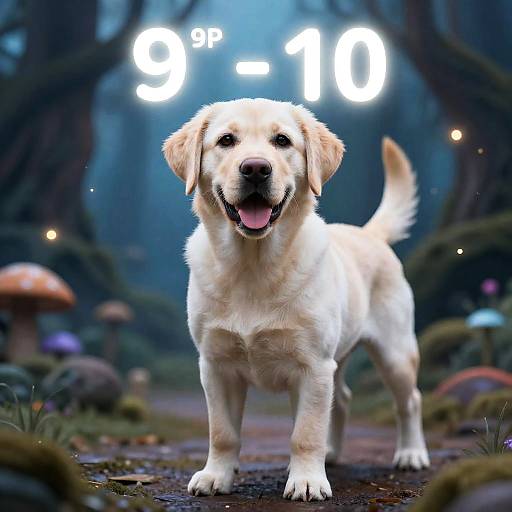 Magical Labrador Retriever in Enchanted Wonderland