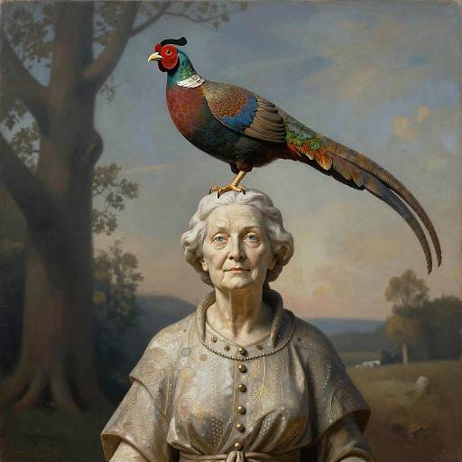 Surreal Statue of Elderly Woman