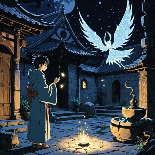 Young Mage and Mischievous Sprite Encounter