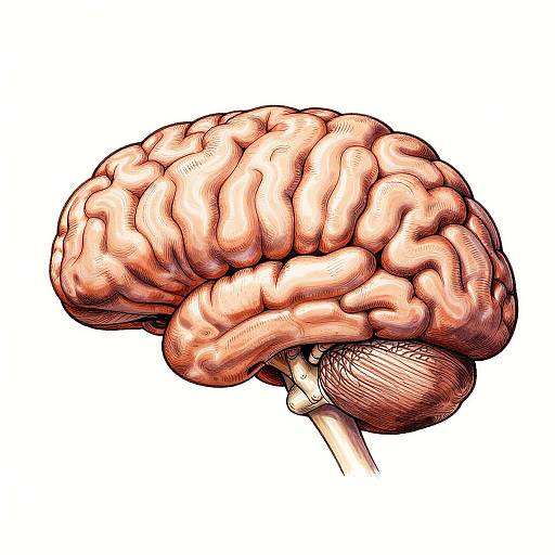 Realistic Side View Brain Illustration