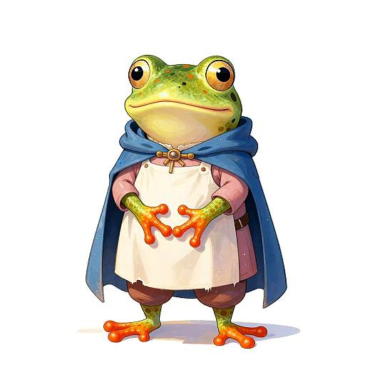Whimsical Frog Medieval Knight Illustration