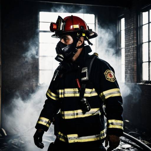 Firefighter in Smoke-Filled Building
