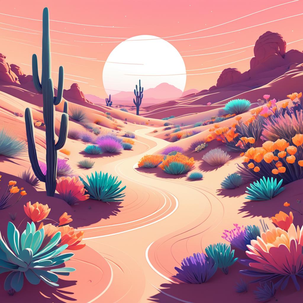 Dreamy Desert Blooms with Ambient Light