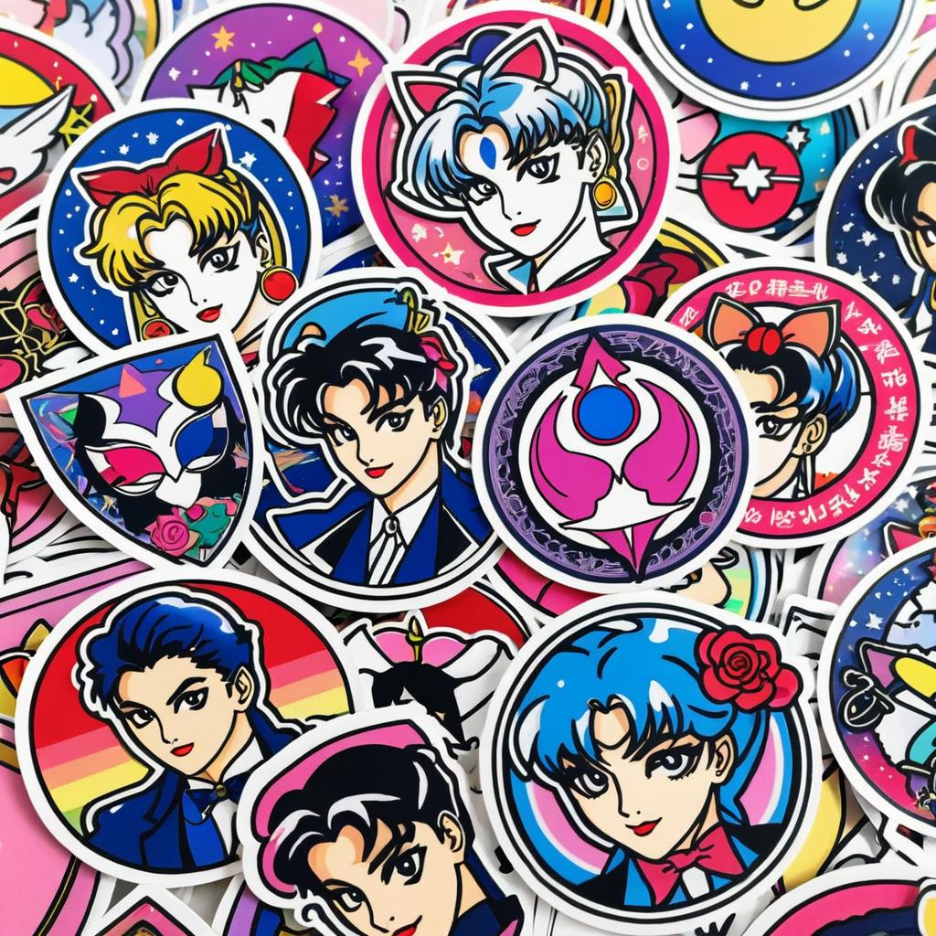 Vibrant Sailor Moon Tattoo Sticker Pack