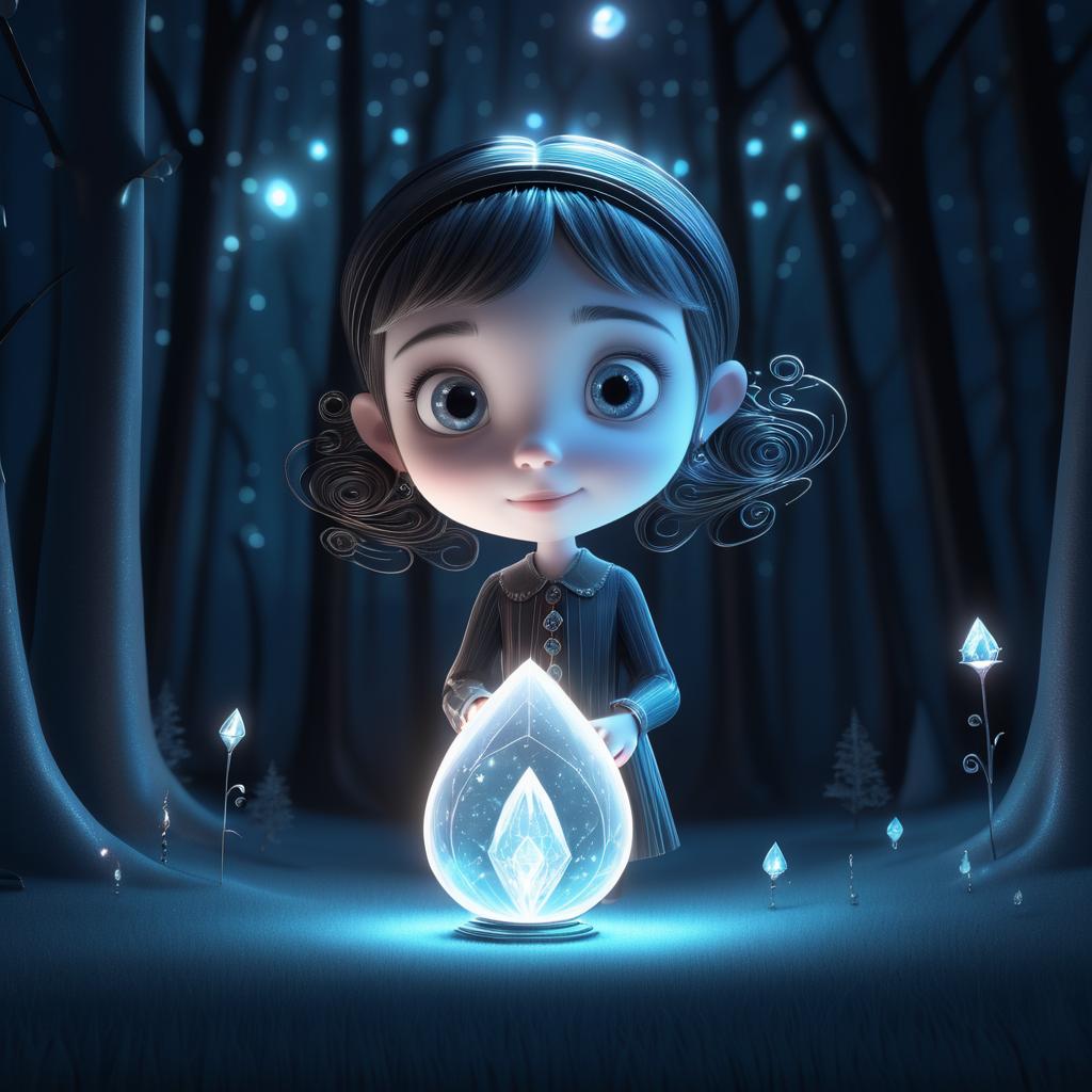 Whimsical 3D Rendering of Curious Girl