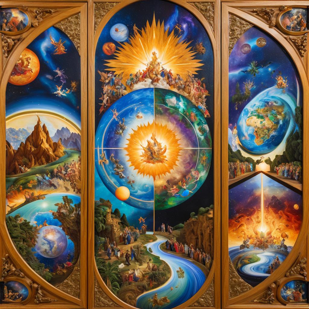 Maximalist Triptych of Cosmic Mythology