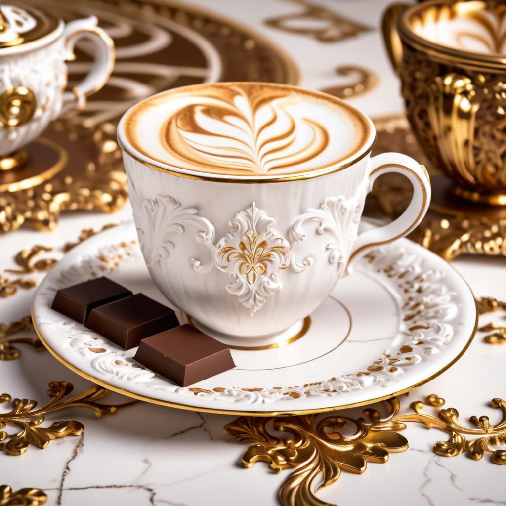 Baroque Latte Art with Chocolate Elegance