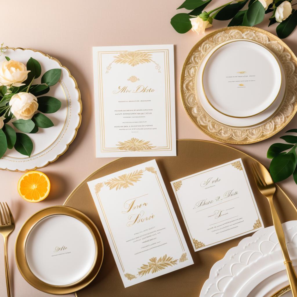 Elegant Victorian Tablescape Flat Lay