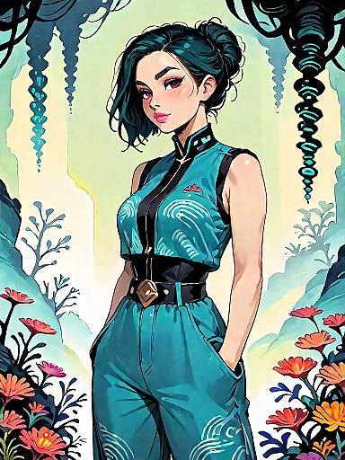 Bold Fashion Portrait of Woman in Jumpsuit