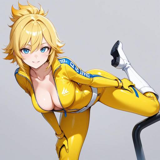 Vibrant Teenager in Yellow Bodysuit Vibrant Teenager in Yellow Bodysuit