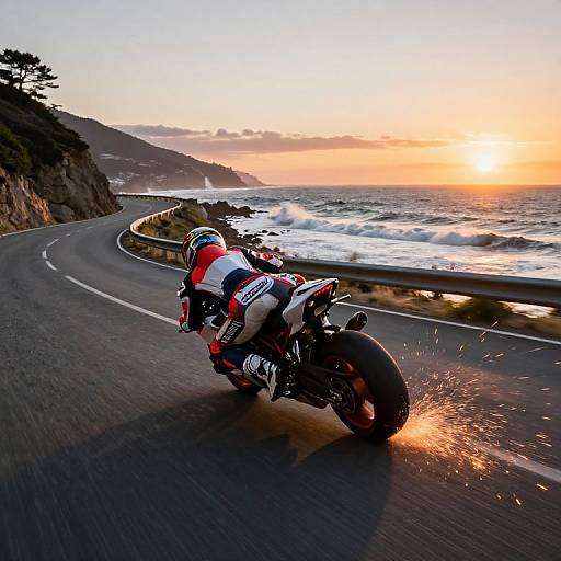 Thrilling Sports Motorcycle on Coastal Road