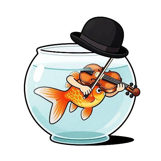 Goldfish in Bowler Hat Plays Violin