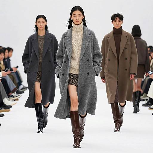 Asian Winter Fashion Runway Elegance