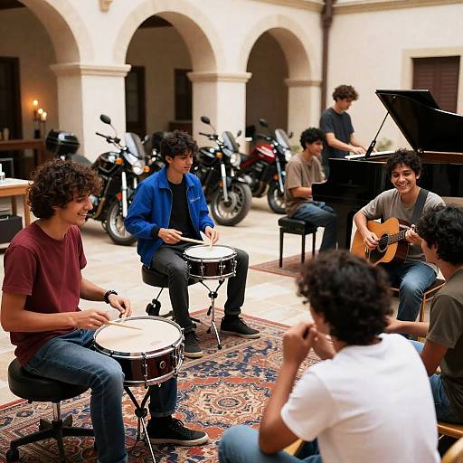 Vibrant Musical Gathering with Diverse Styles