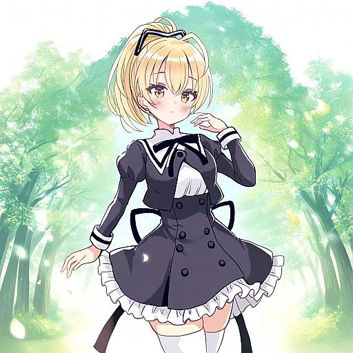 Illustration of Andou tazusa, assault lily in the style of Sakura oriko