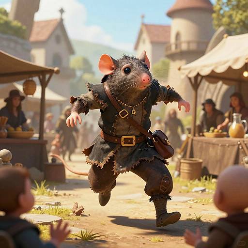 Ratfolk Rogue in Bustling Marketplace