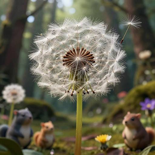 Giant Dandelions and Woodland Creatures