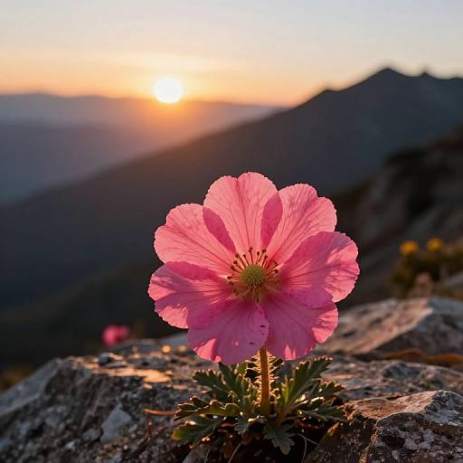 Resilient Pink Flower in Mountains