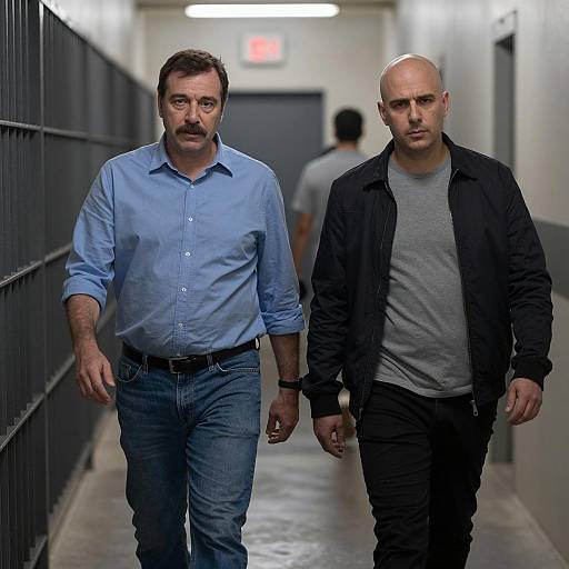 Walking Down a Dim Prison Corridor