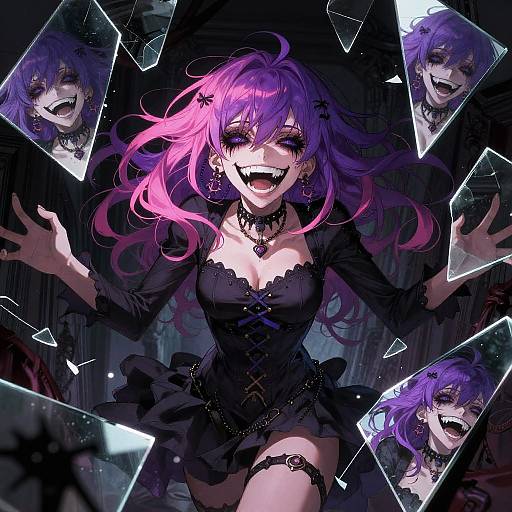 Psycho Anime Girl in Shattered Mirrors
