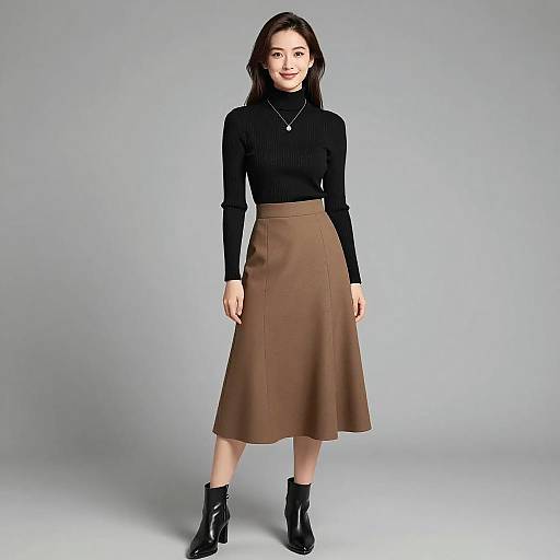 Elegant Woman in Classic Fall Outfit