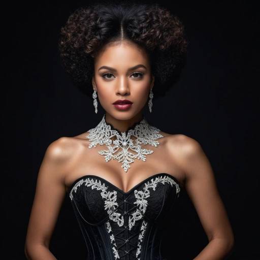 Elegant Berber Woman in Lace Gown