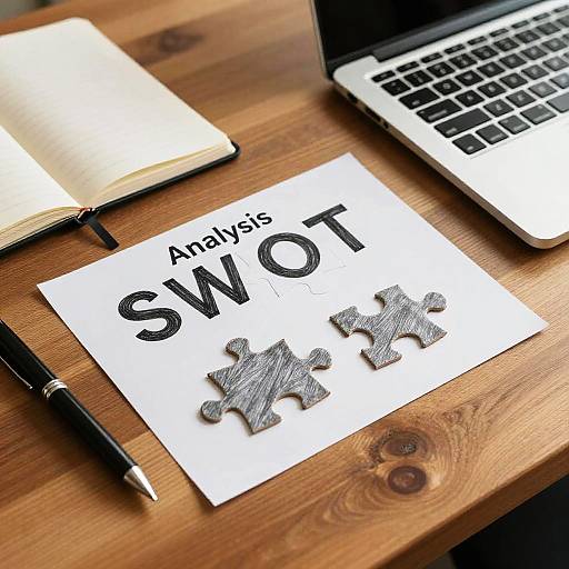 SWOT Analysis Puzzle on Desk