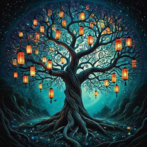 Surreal Tree of Life with Lanterns Surreal Tree of Life with Lanterns