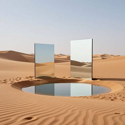 Surreal Desert Mirrors Reflection