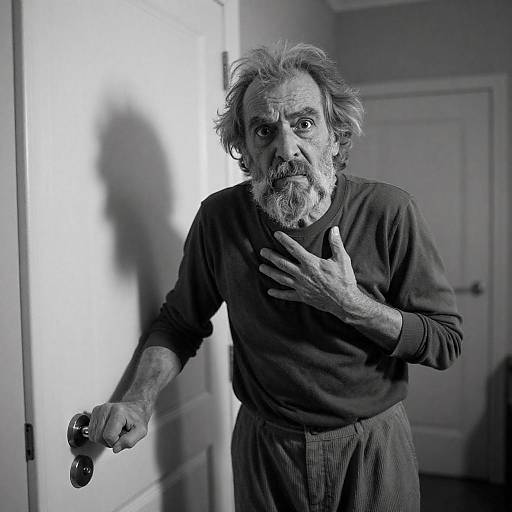 Dramatic Black-and-White Portrait of Man