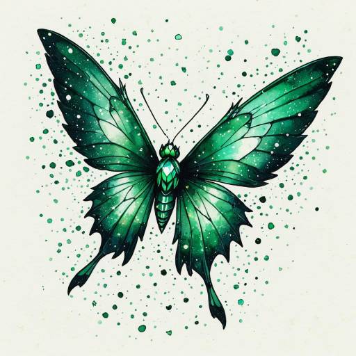 Ethereal Emerald Sprite with Fluttering Wings Ethereal Emerald Sprite with Fluttering Wings
