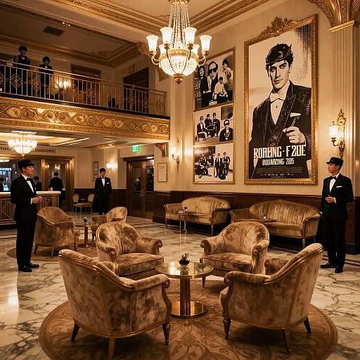 Opulent 1920s Art Deco Theater Lobby