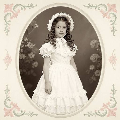 Vintage Victorian Girl in Sepia