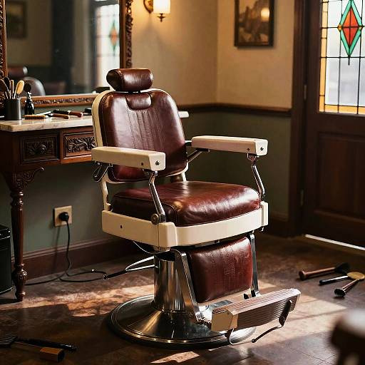 Vintage Barber Chair Nostalgic Scene