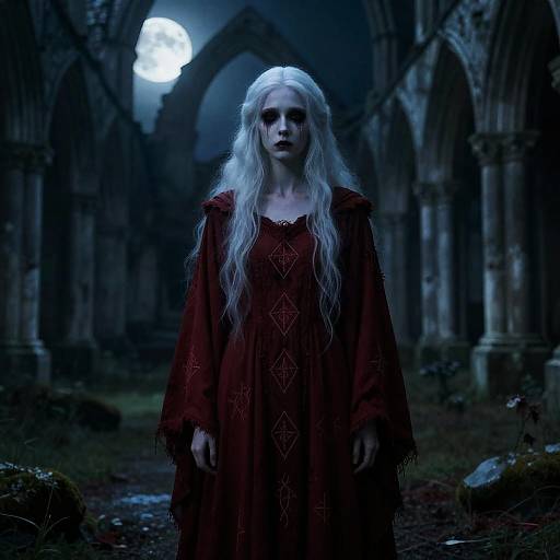 Moonlit Banshee Princess in Ruined Cloister
