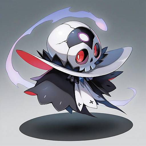 Illustration of Duskull, pokemon in the style of Doushimasho