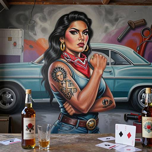 Powerful Chicano Female Character Art