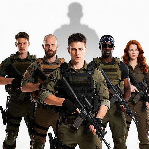 Tactical Soldiers Posed for Intensity