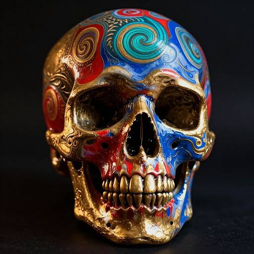 Vibrant Surreal Michael Reeder Skull