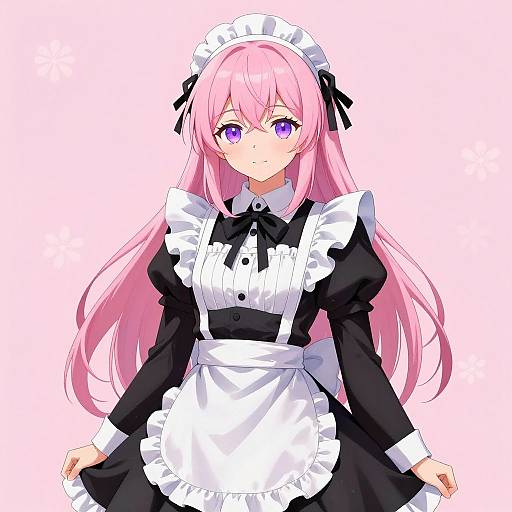 Anime Girl in Classic Maid Outfit