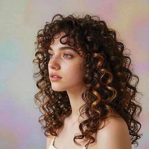 Whimsical Curly Hair Portrait