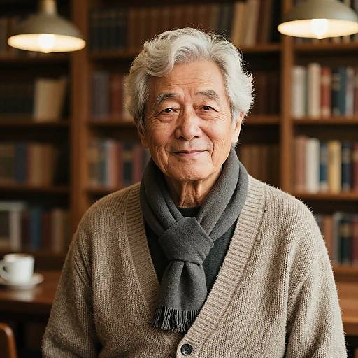 Elderly Man with 540 Waves Hair