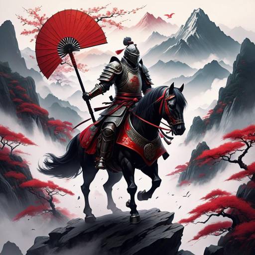 Mystical Knight in Asian Art Style Mystical Knight in Asian Art Style