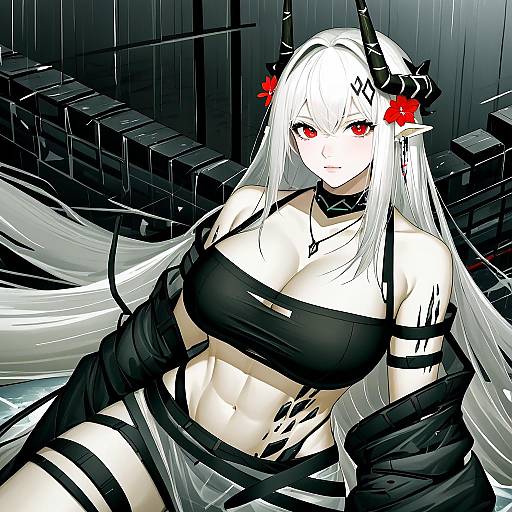 Illustration of Mudrock (silent night) (arknights), arknights in the style of Sukage