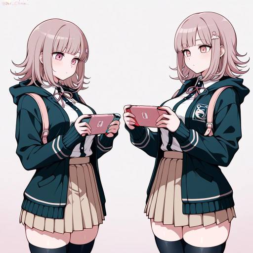 Multitasking Gamer Girl in Thigh Highs