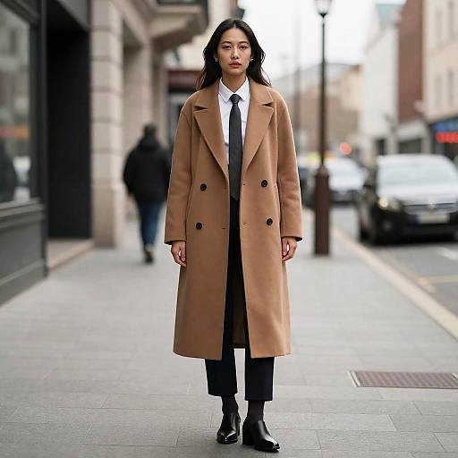 Elegant Woman in Longline Coat