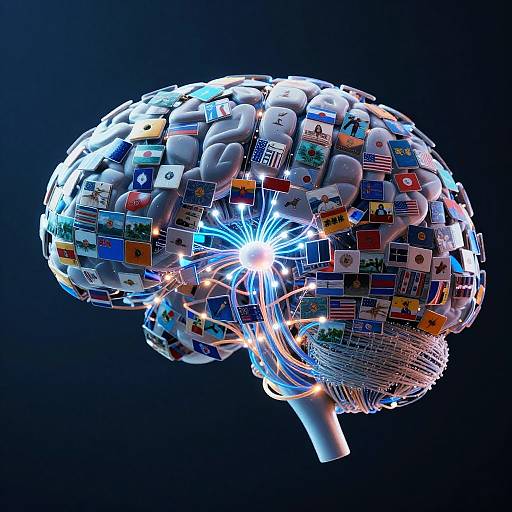 3D Digital Brain AI Visualization